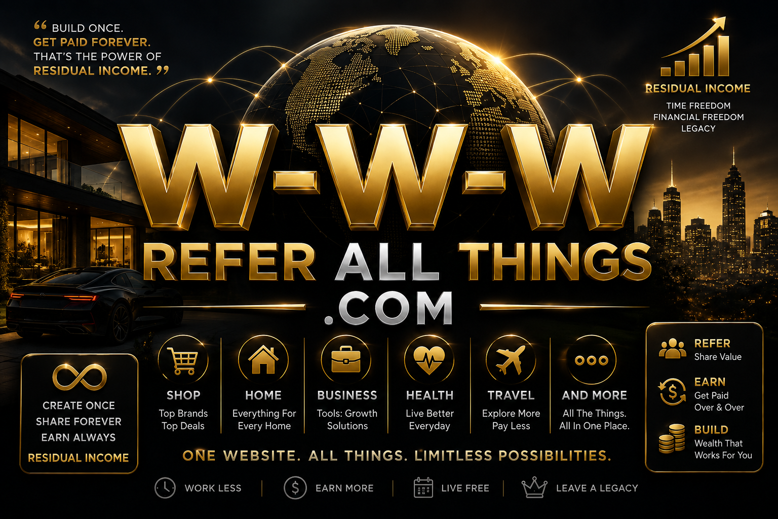 Refer All Things — shop, home, business, health, travel and residual income in one place